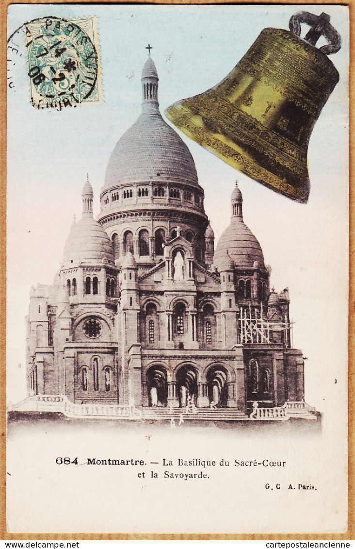 24272 /⭐ ◉  PARIS-MONTMARTE Basilique Du SACRE-COEUR Et La SAVOYARDE 1906 à Régine MOULIN Rue Trézel Paris-G.G A  684 - Arrondissement: 18