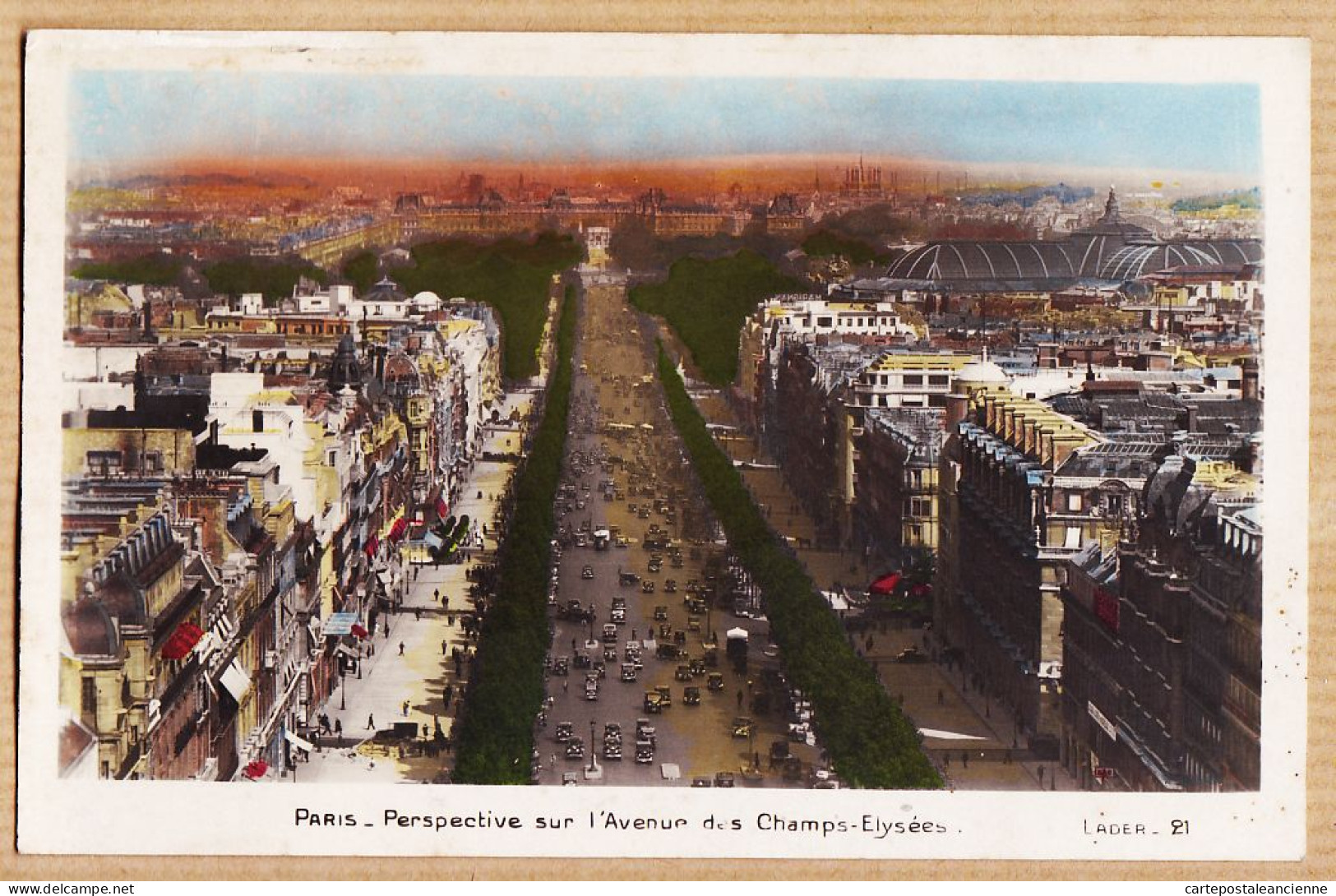 24055 /⭐ ◉  PARIS Perspective Avenue Des CHAMPS-ELYSEES 1920s LADER 21 - Champs-Elysées