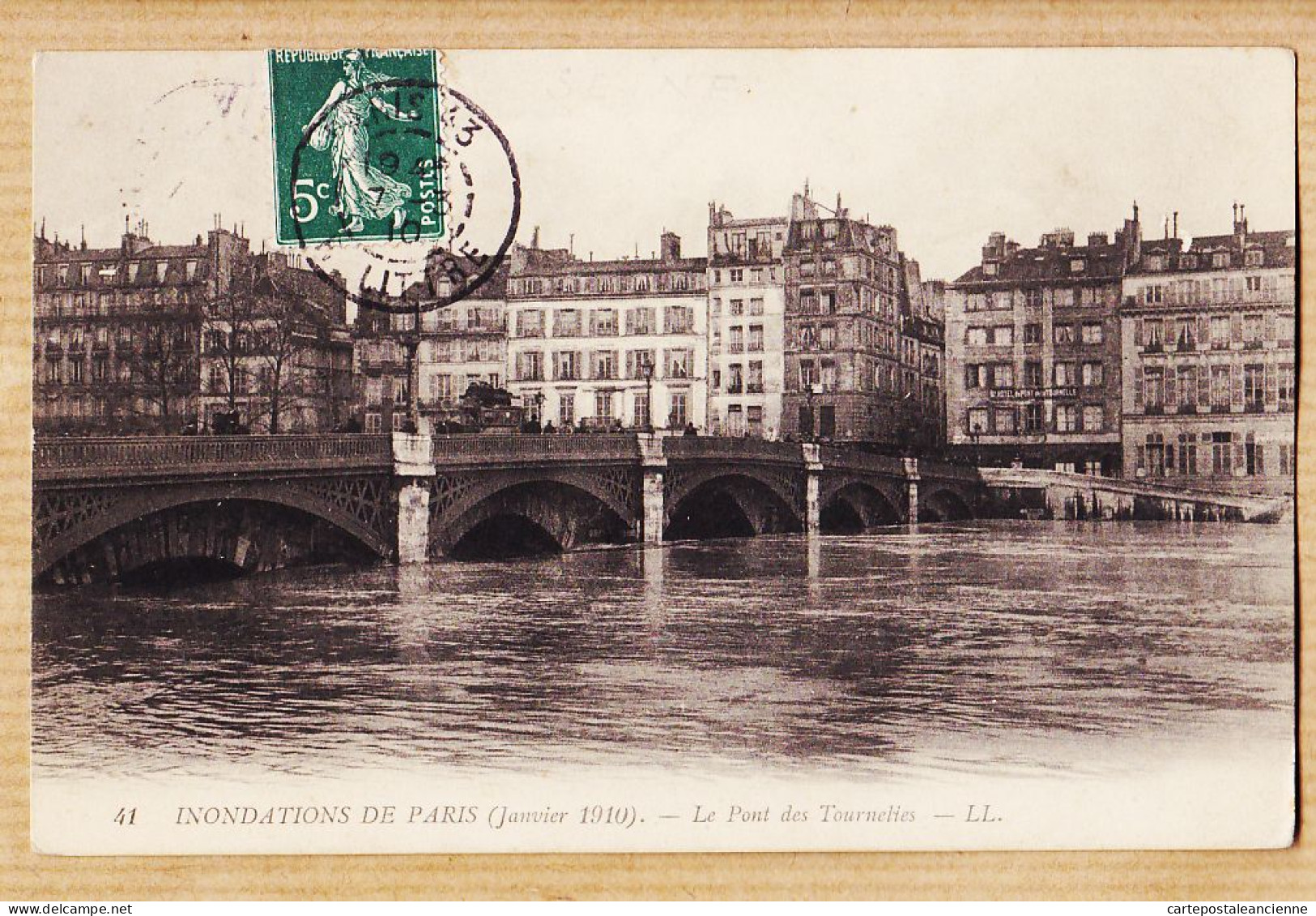 24148 /⭐ ◉  PARIS Ve Le Pont Des TOURNELLES Inondations Janvier 1910 à D' ARNAUDY Auveillan-LEVY 41 - Arrondissement: 05