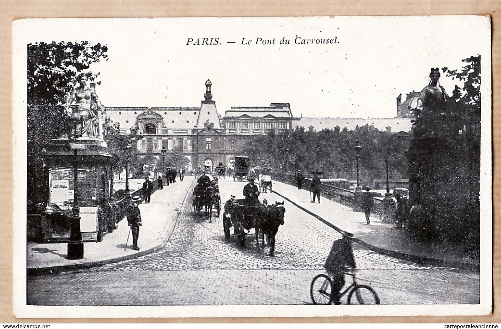 24187 /⭐ ◉  PARIS VIIe  Le Pont Du CARROUSEL Scène De Rue 1900s Avant L'ère Automobiles Etat: PARFAIT  - Paris (07)