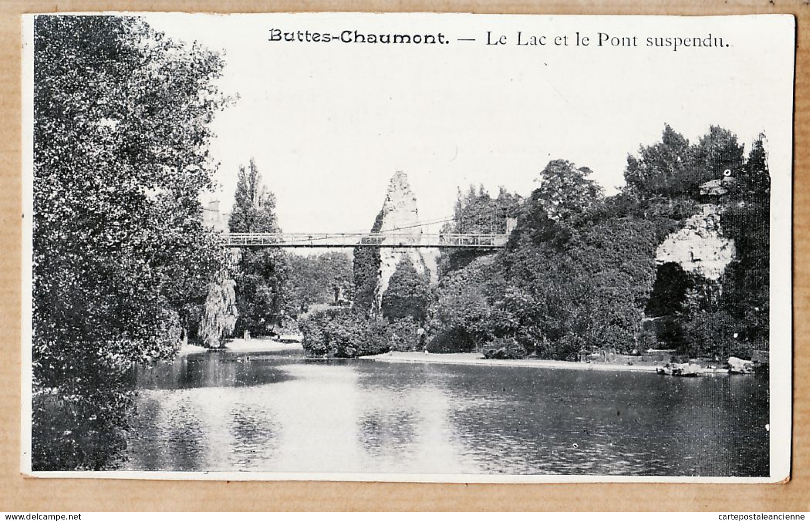 24276 /⭐ ◉  PARIS XIXe Parc 1 Rue Botzaris Buttes CHAUMONT Le Lac Et Le Pont Suspendu 1910s  - Arrondissement: 19