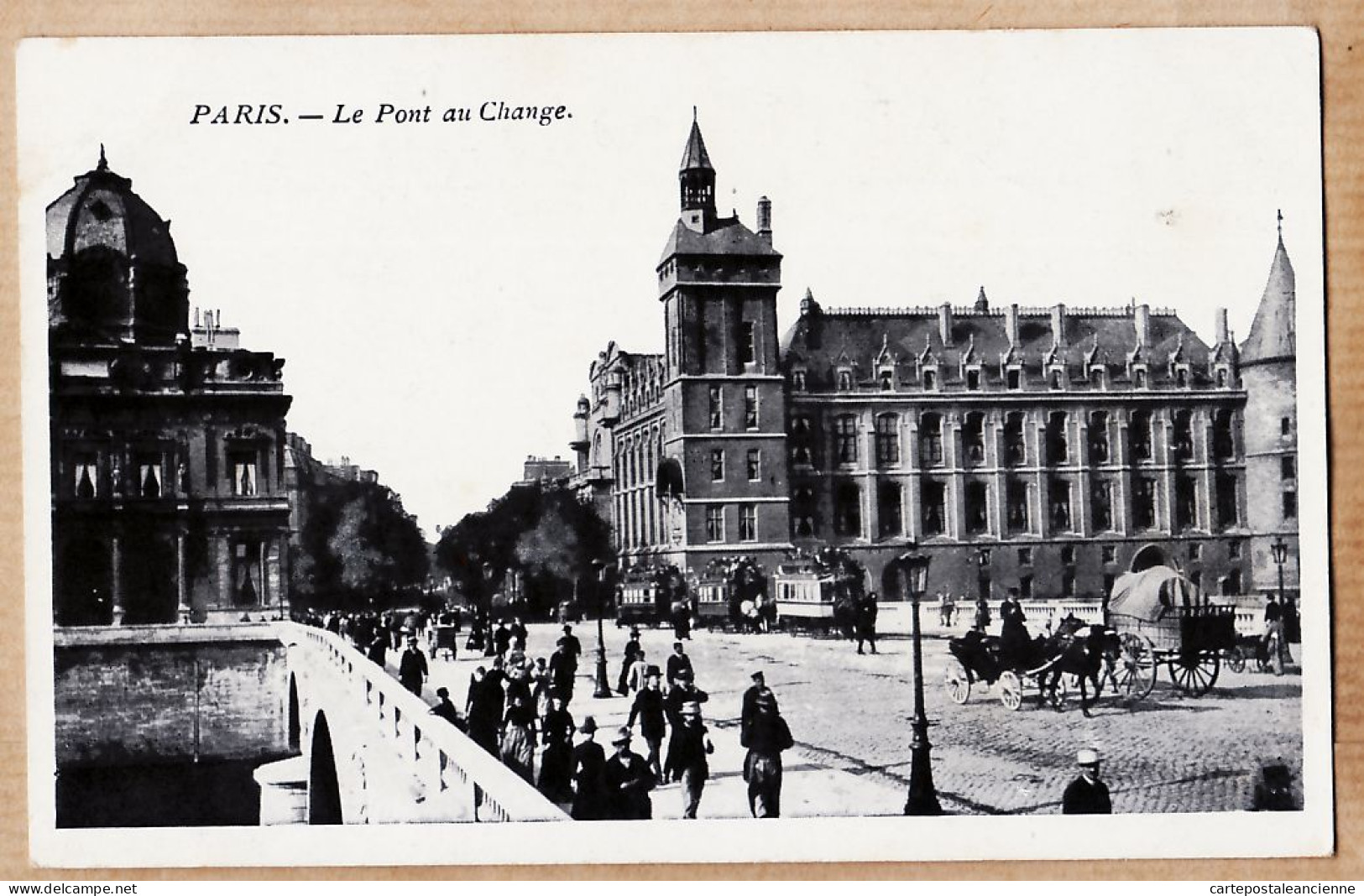24115 /⭐ ◉  PARIS 1er Quai De La Mégisserie Le Pont Au CHANGE Scène De Rue 1890s Etat PARFAIT - Distretto: 01