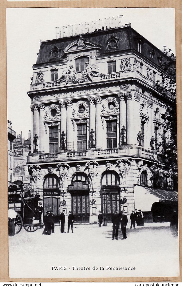 24231 /⭐ ◉  PARIS X Théatre De La RENAISSANCE 20, Boulevard SAINT-MARTIN  Scène De Rue 1890s - Arrondissement: 10