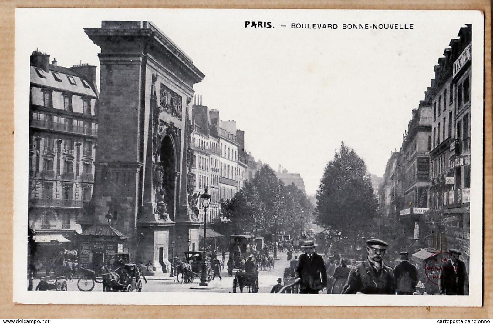 24128 /⭐ ◉  PARIS II-X Boulevard BONNE-NOUVELLE Scène De Rue 1890s Taxi Hippomobile Attelage Charette-Pas D'automobiles - Distrito: 02