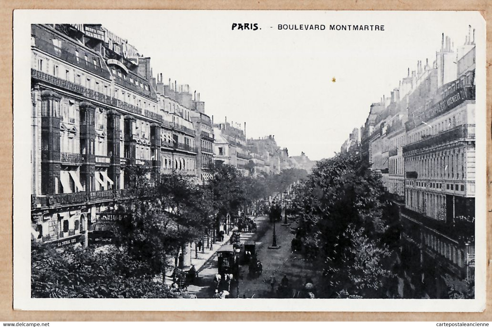 24223 /⭐ ◉  PARIS IX Boulevard MONTMARTRE Scène De Rue 1890s Taxi Hippomobiles Attelage Charette ( Pas D'automobiles ) - Distretto: 09