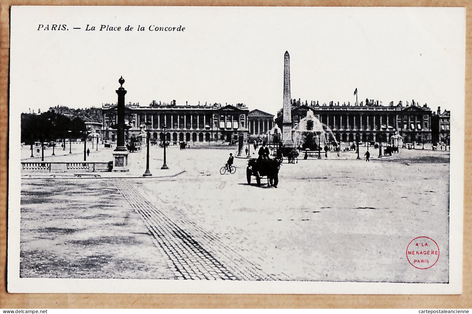 24206 /⭐ ◉  PARIS VIII Place De La CONCORDE ( Sans Automobiles ) 1890s Edition A LA MENAGERE Etat:PARFAIT - District 08