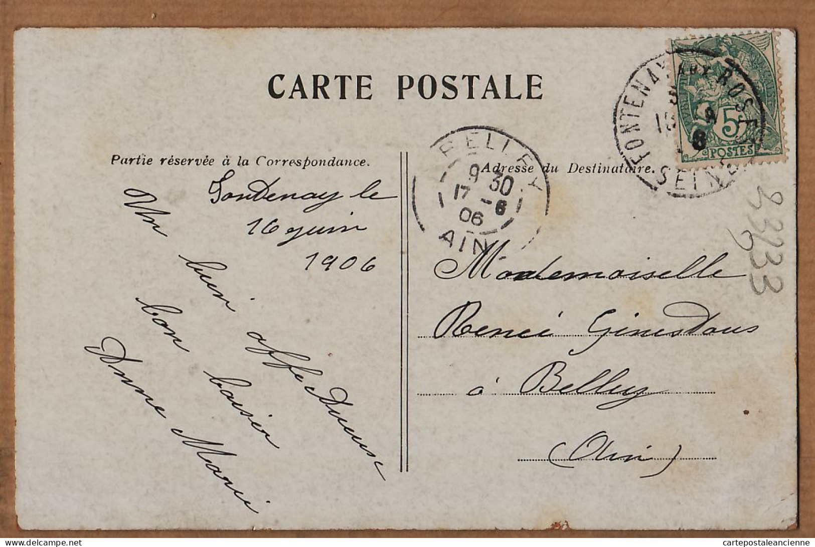 24198 /⭐ ◉  PARIS VIII PARIS LA CHAPELLE Rue JEAN GOUJON 1906 à Renée GINESTOUS à Belley Ain - Arrondissement: 08