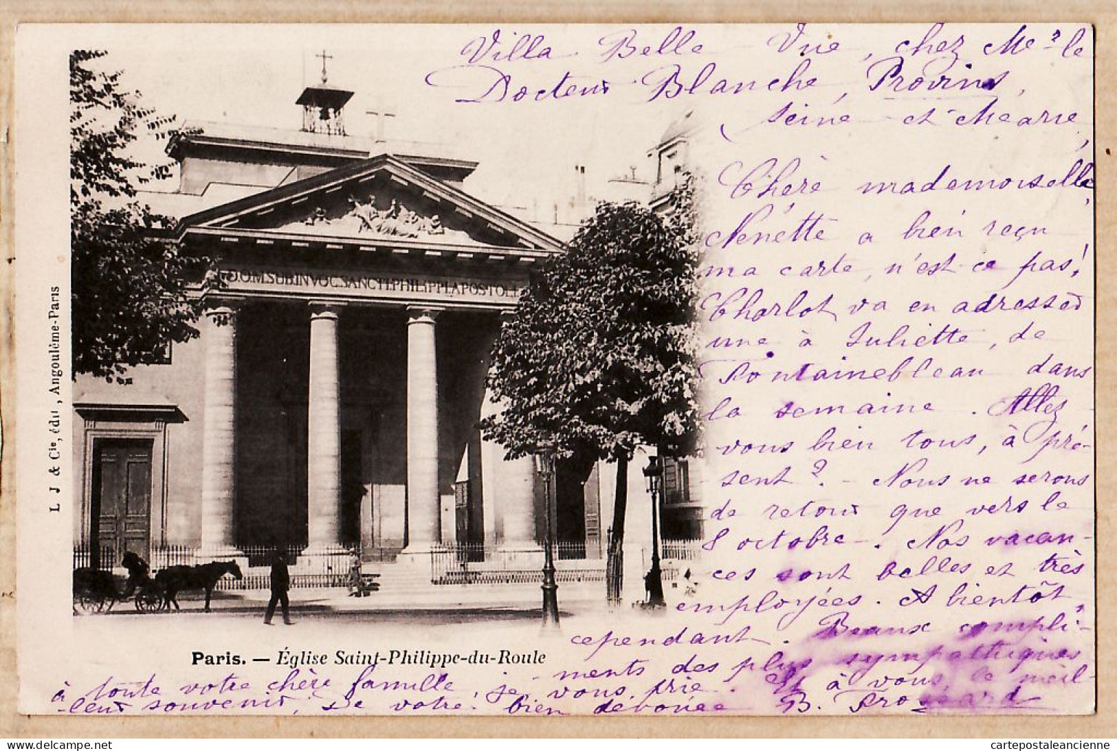 24199 /⭐ ◉  PARIS VIII Eglise Eglise SAINT-PHILIPPE-du-ROULE St 1904 à Anne-Marie GINESTOUS Belley Ain - Arrondissement: 08