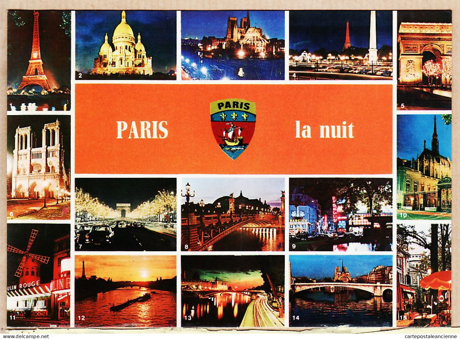 24067 /⭐ ◉  PARIS LA NUIT 15 Multivues Butte Montmartre Moulin-Rouge Sacré-Coeur Panthéon Tour Eiffel Notre-Dame YVON - Panorama's