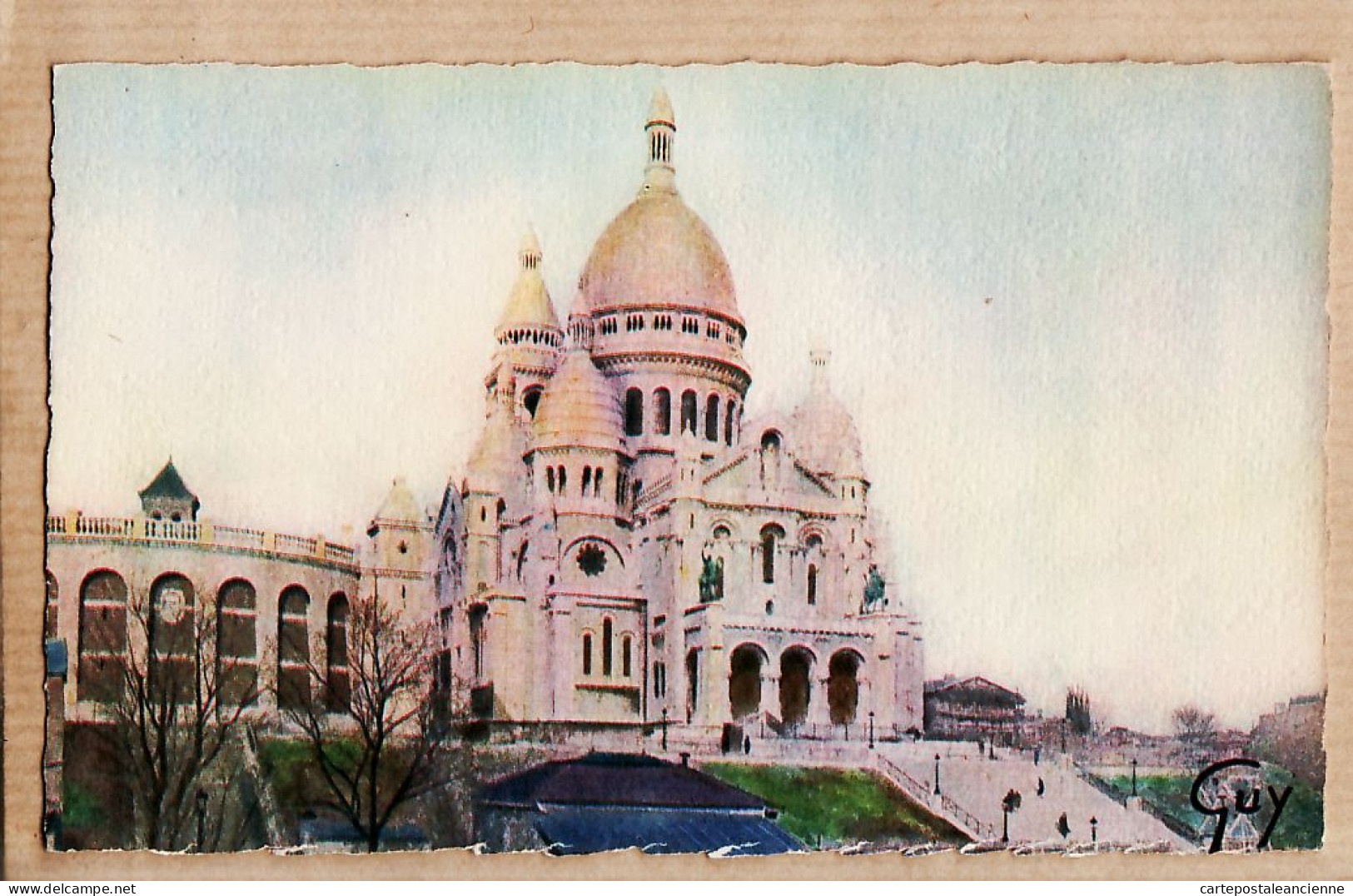 24063 /⭐ ◉  PARIS Sacré Coeur Sacred Heart Edition D'Art GUY N°6 Découpe Des Bords à La Ficelle 1940s - Die Seine Und Ihre Ufer