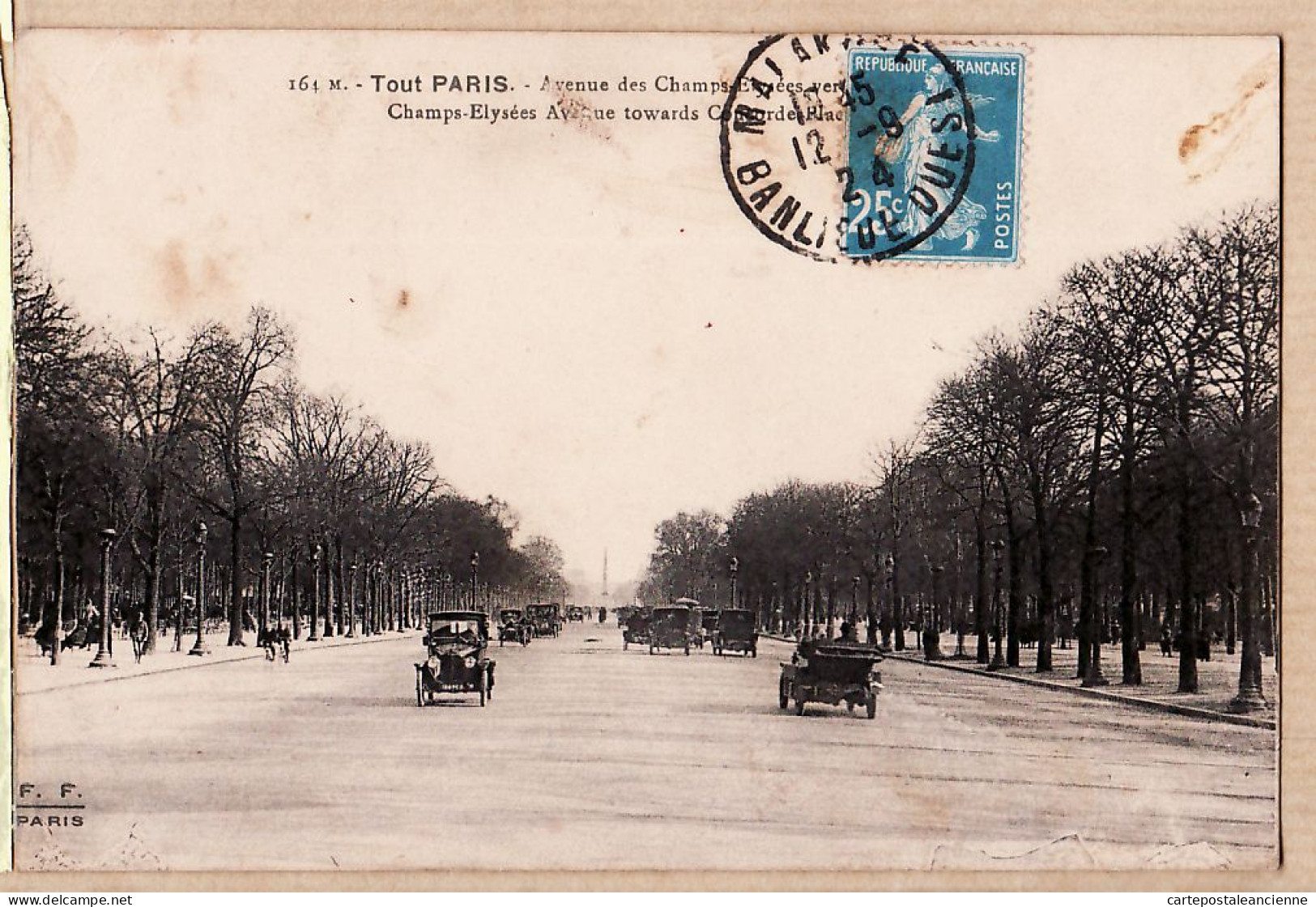 24053 /⭐ ◉  PARIS Avenue Des CHAMPS-ELYSEES Vers La Place De La CONCORDE 1900s à SERMESSE Champigny - Champs-Elysées