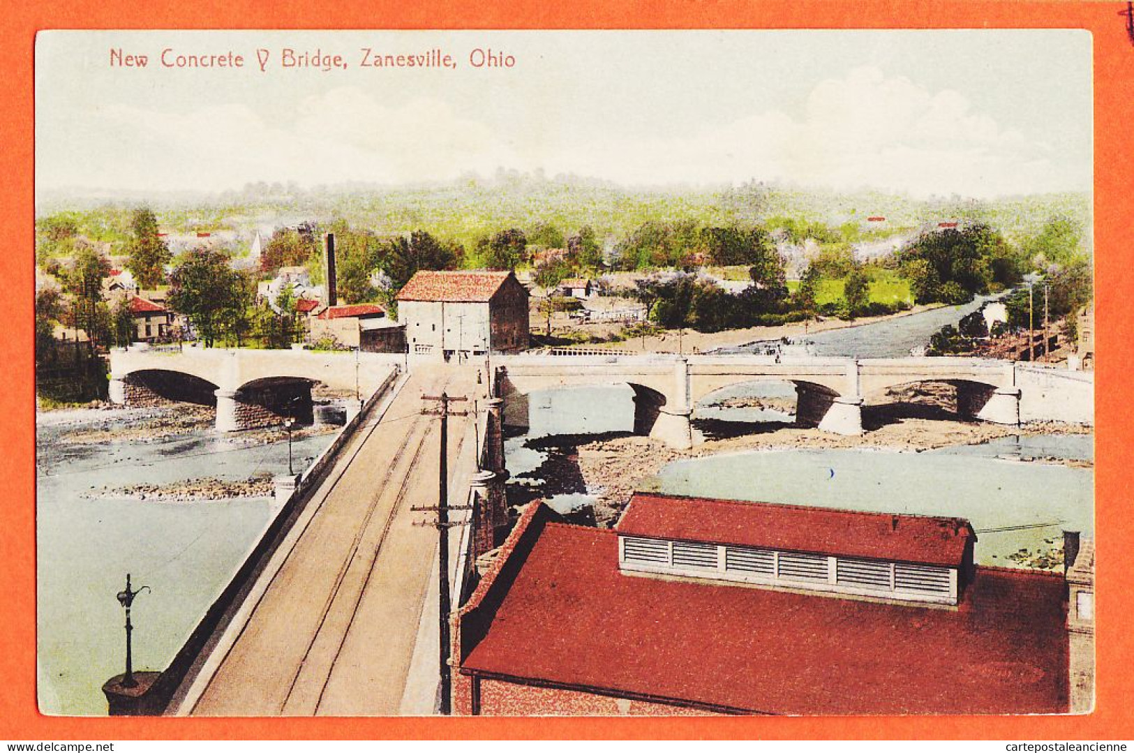24020 / ZANESVILLE Ohio New Concrete Famous Y Bridge Elevated View 1914 By EDMISTON  N° 1248 - Zanesville