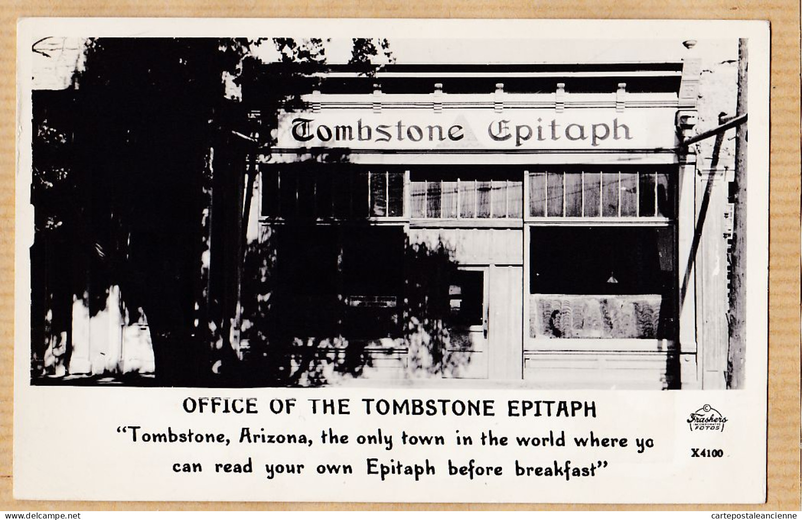 24032 / TOMBSTONE Arizona Office Of The EPITAPH Only Town In World You Can Read Before Breakfast 1540s Foto FRASHERS - Andere & Zonder Classificatie