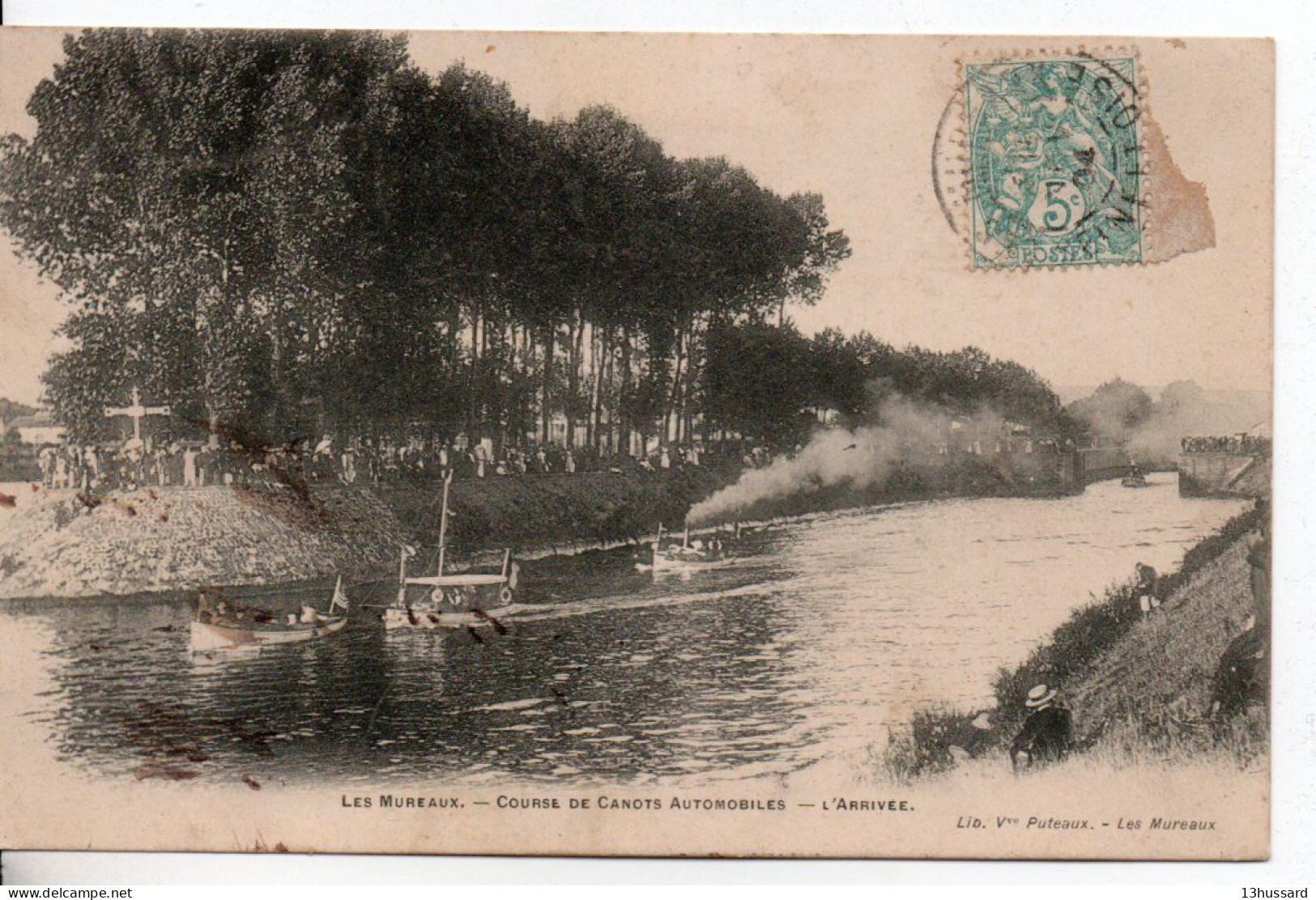 Carte Postale Ancienne Les Mureaux - Course De Canots Automobiles. L'Arrivée - Sports Et Loisirs - Les Mureaux