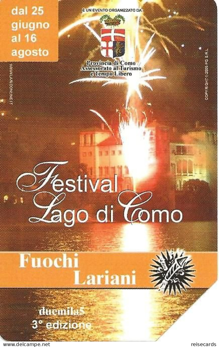Italy: Telecom Italia Value € - Festival Lago Di Como, Fuochi Lariani - Öff. Werbe-TK