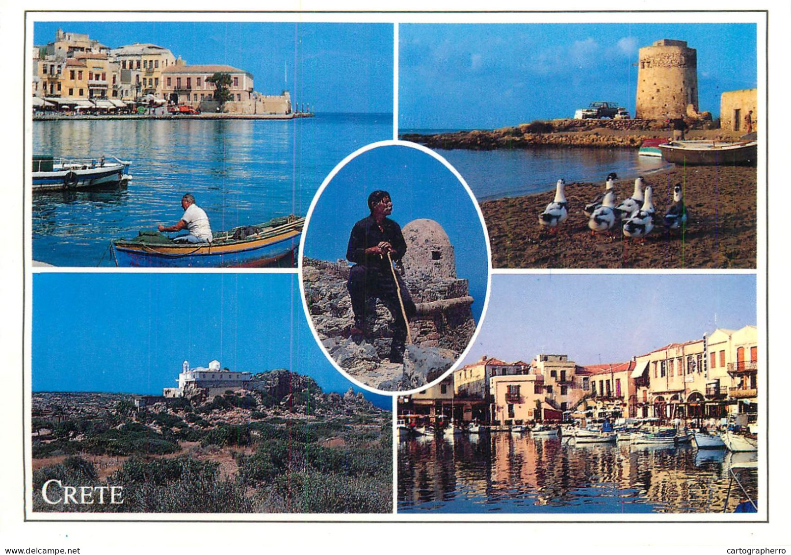 Navigation Sailing Vessels & Boats Themed Postcard Crete Fort Boat Harbour - Segelboote