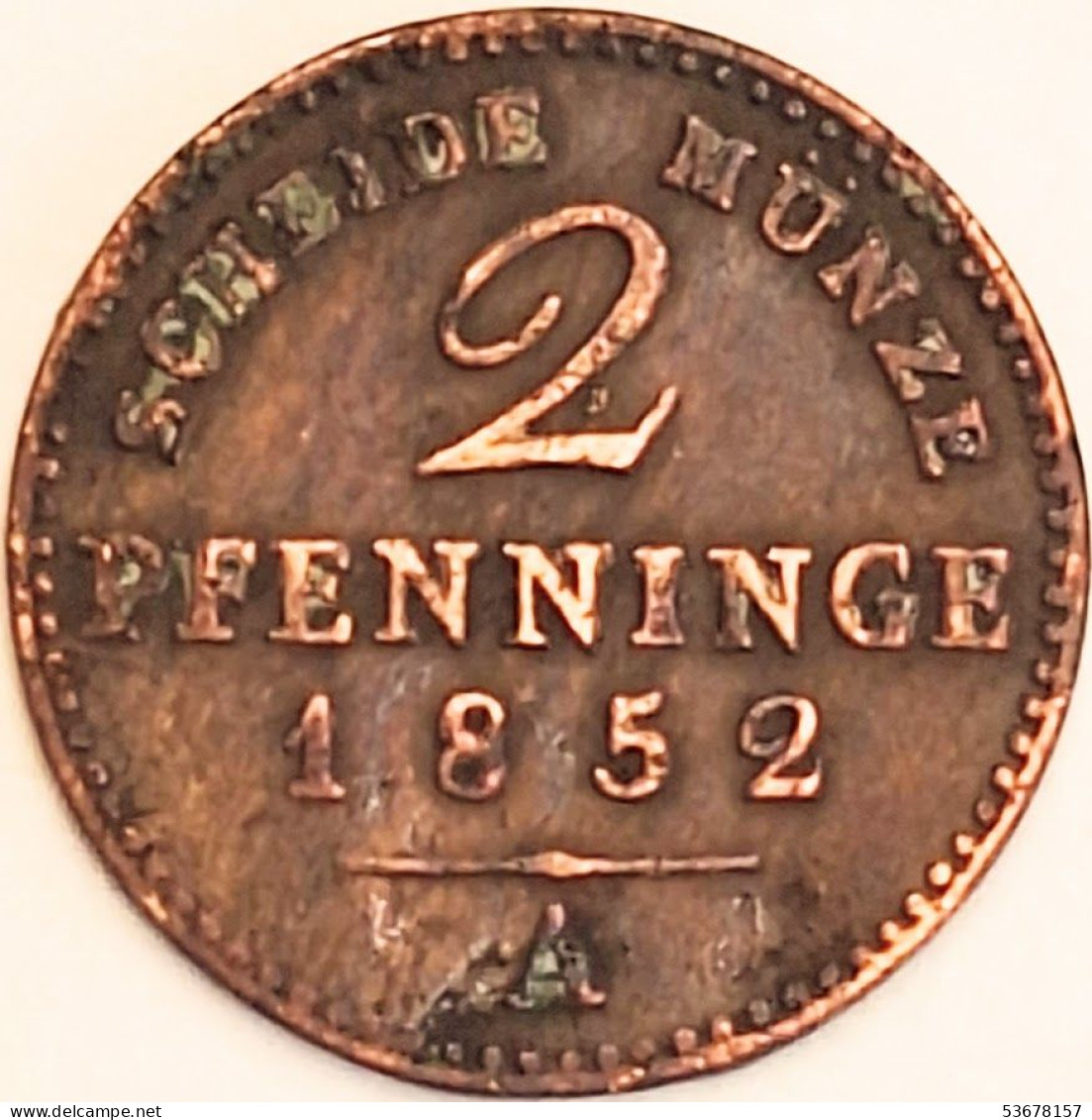 German States, Prussia - 2 Pfennig 1852 A, KM# 452 (#4416) - Andere - Europa
