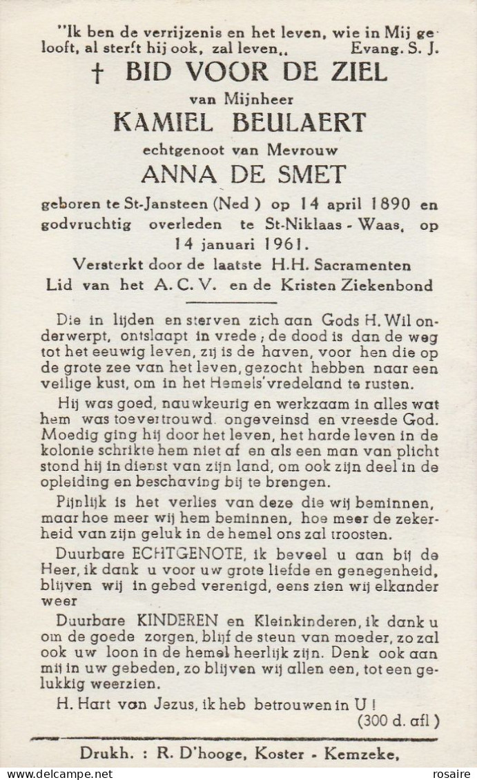 Prentjes  Beulaert-de Beule-st.jansteen-zie Scan - Santini