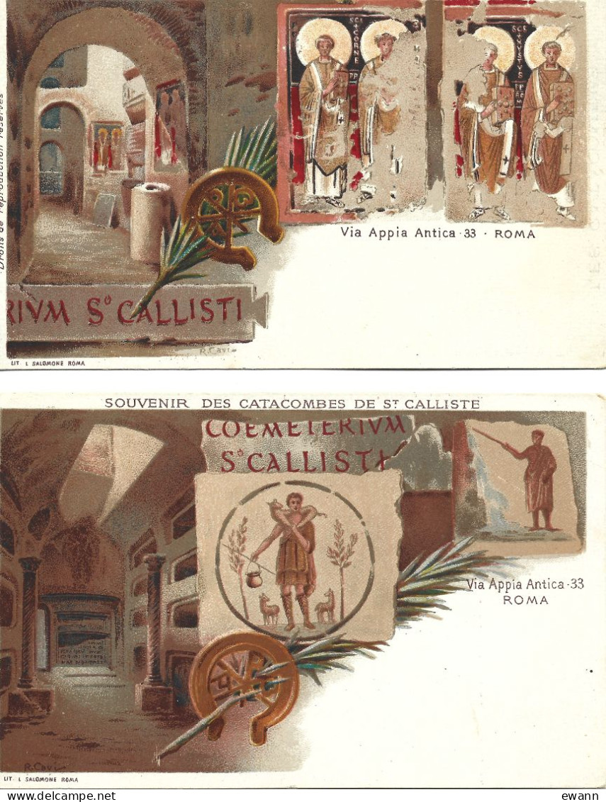 Lot De 5 Cartes Postales - Souvenir Des Catacombes De St-Calliste - Collezioni & Lotti