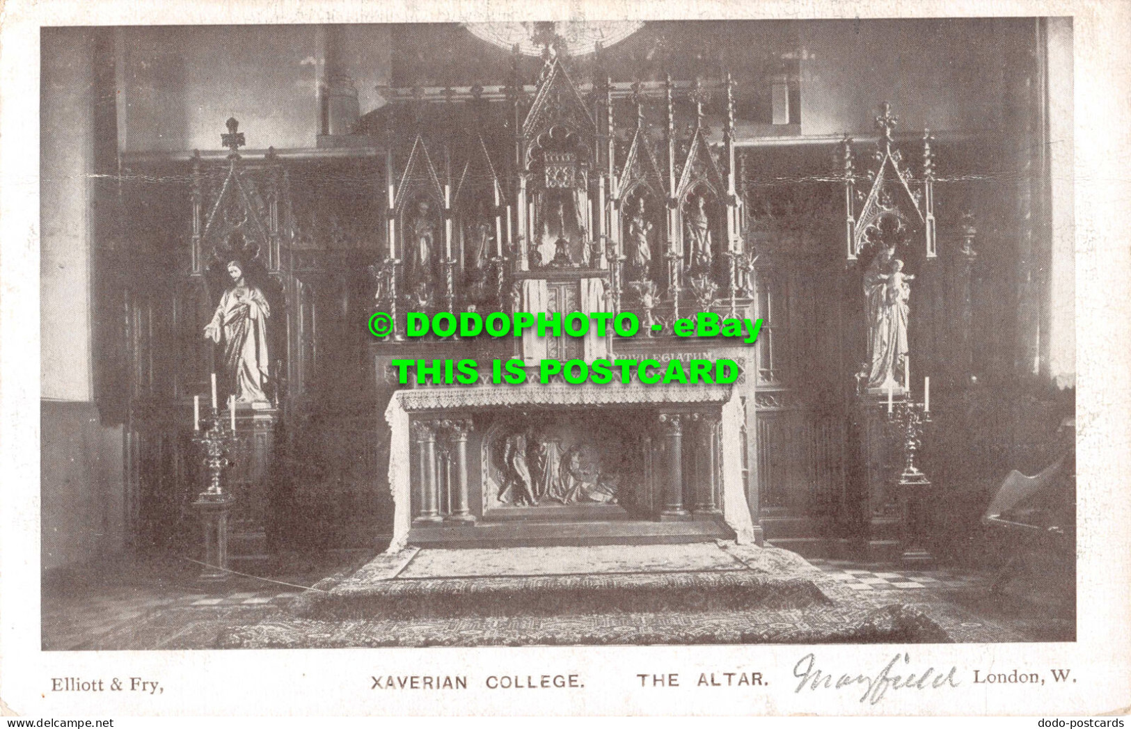 R548420 Elliott And Fry. Xaverian College. Altar. London. W - Sonstige & Ohne Zuordnung
