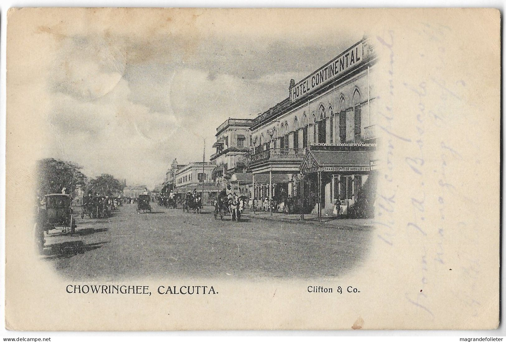 CPA CARTE POSTALE INDE OCCUPATION ANGLAISE CHOWRINGHEE CALCUTTA 1903 - Indien