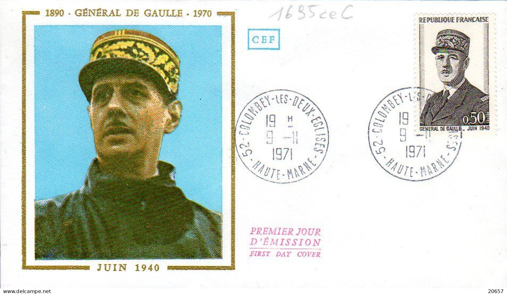 France 1695ceC Fdc Hommage Au Général De Gaulle - De Gaulle (Général)