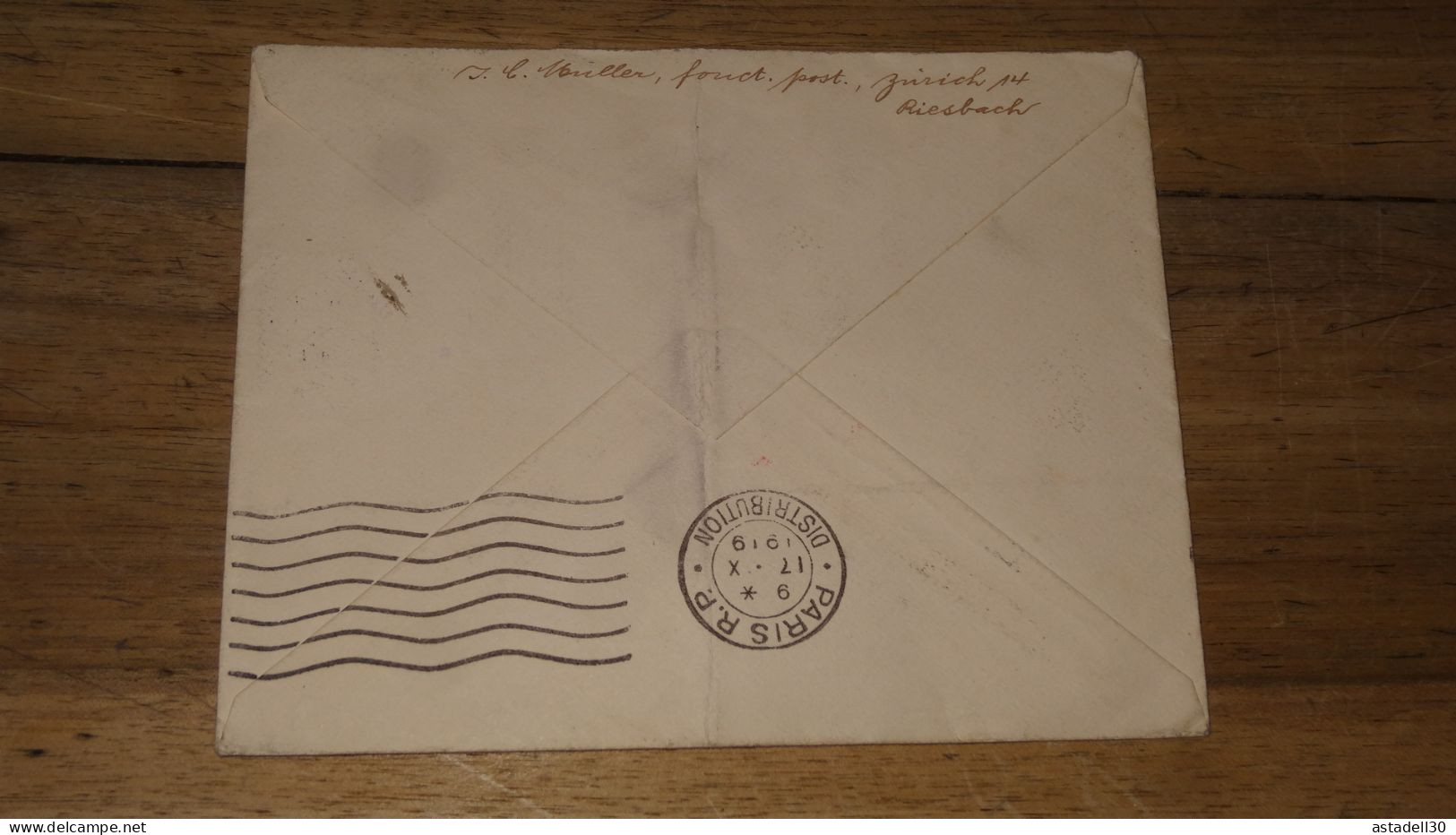 Enveloppe, SUISSE, Zurich - 1919  ......... Boite1 ...... 240424-142 - Briefe U. Dokumente