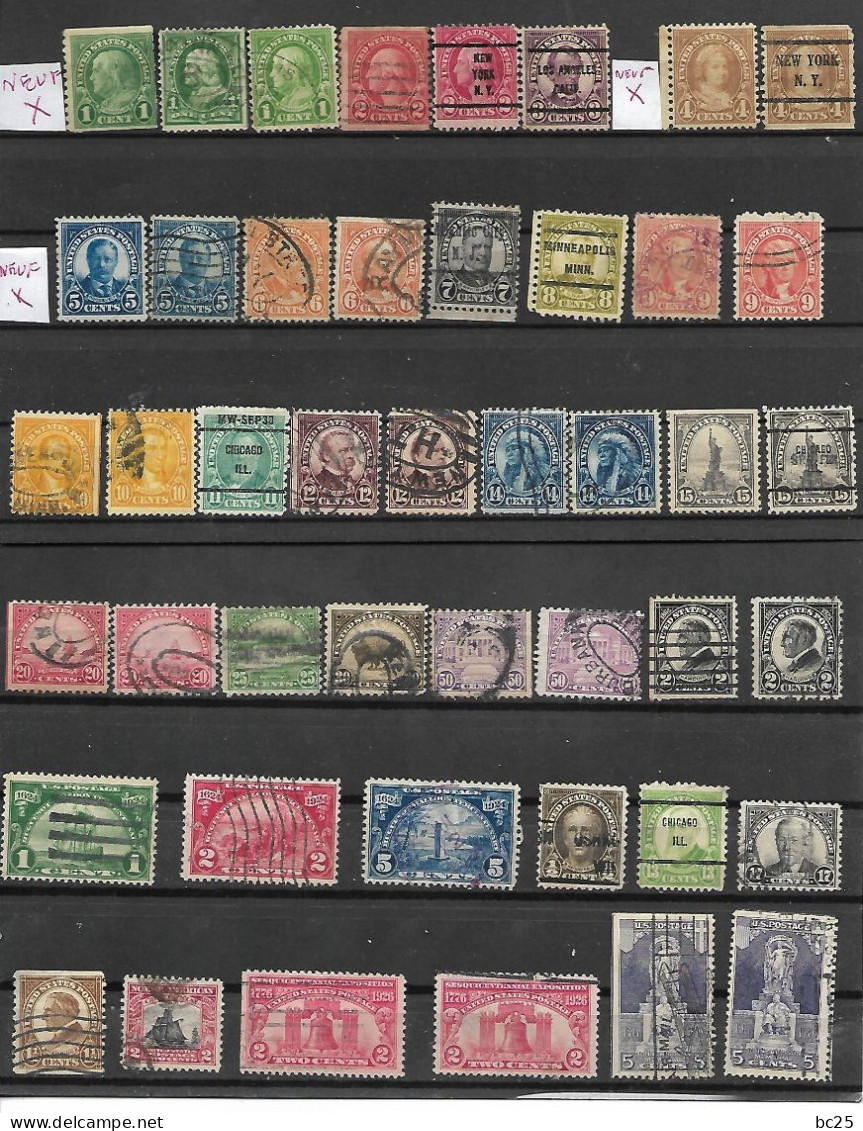 ETATS UNIS --45 BEAUX TIMBRES NEUFS  * ET OBLITERES PAS EMINCES - DE 1922-26 - Used Stamps