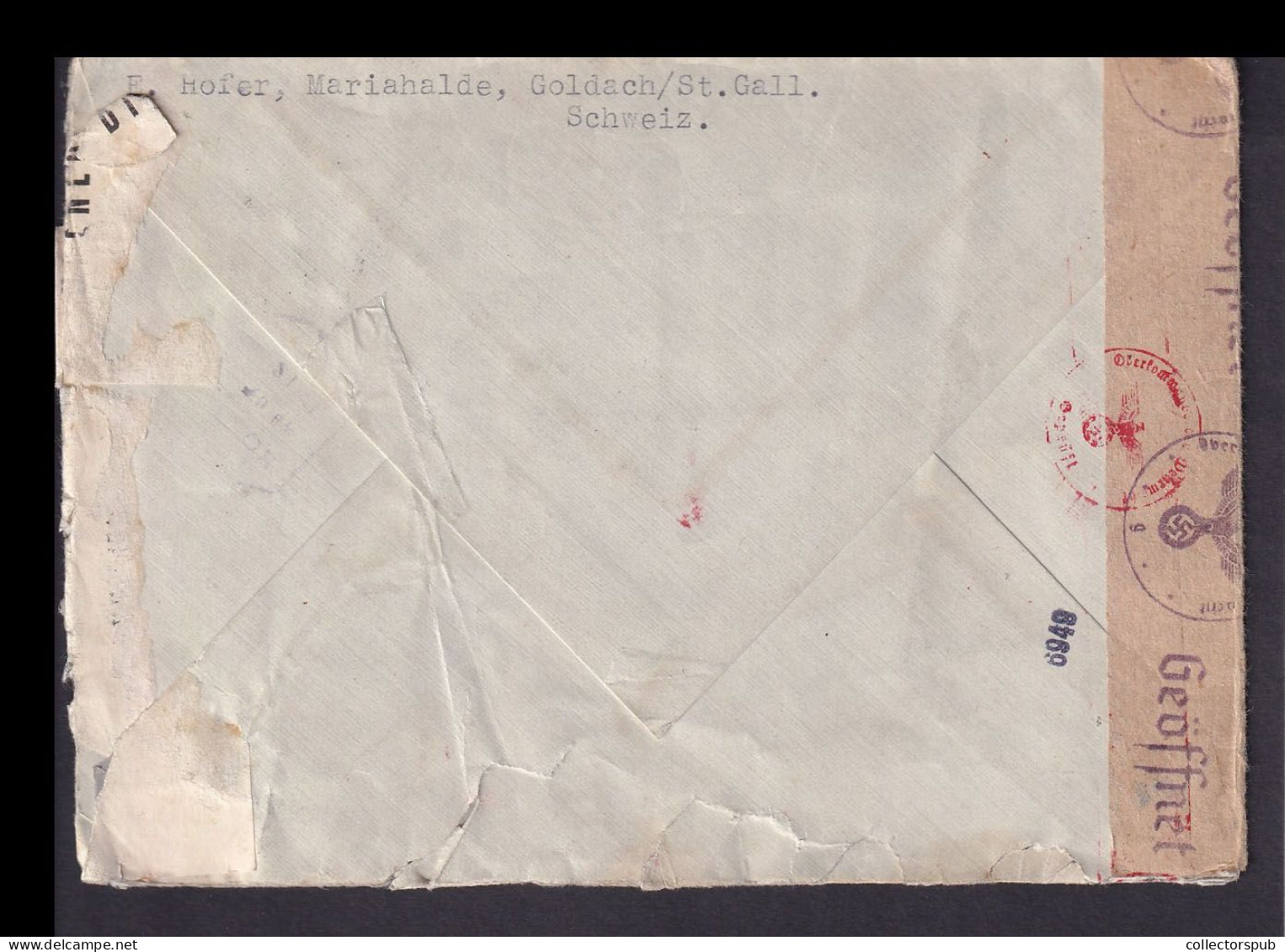 SWITZERLAND Censored, Express Airmail Cover To Palestina - Storia Postale