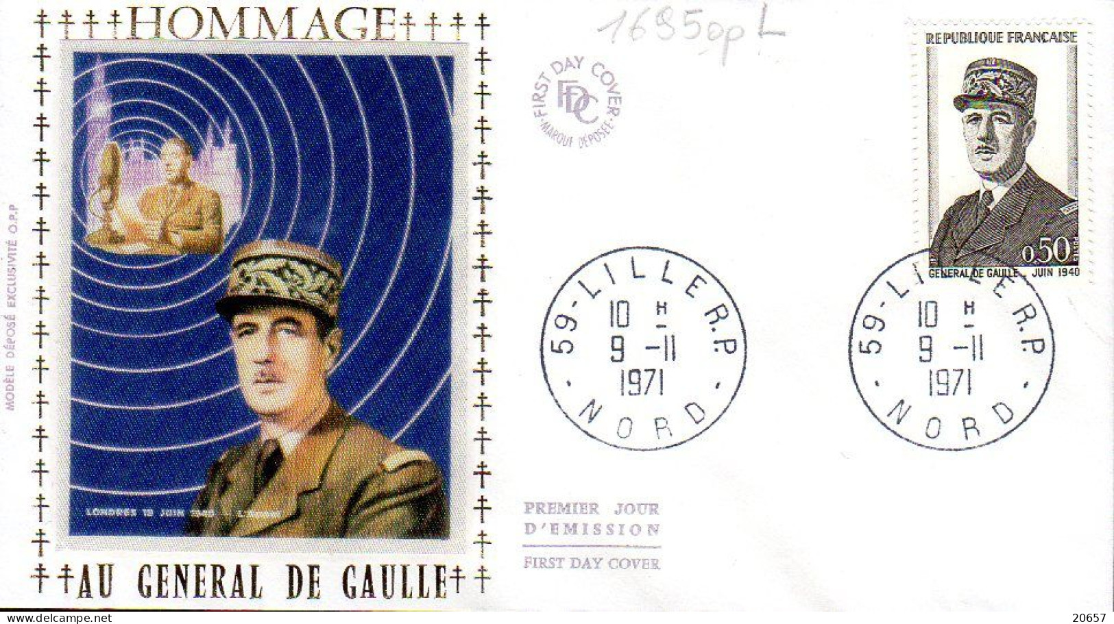 France 1695opL Fdc Hommage Au Général De Gaulle, Radio Londres - De Gaulle (General)