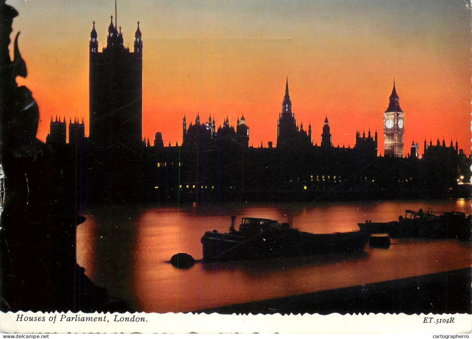 Navigation Sailing Vessels & Boats Themed Postcard London Parliament Coal Barge - Segelboote