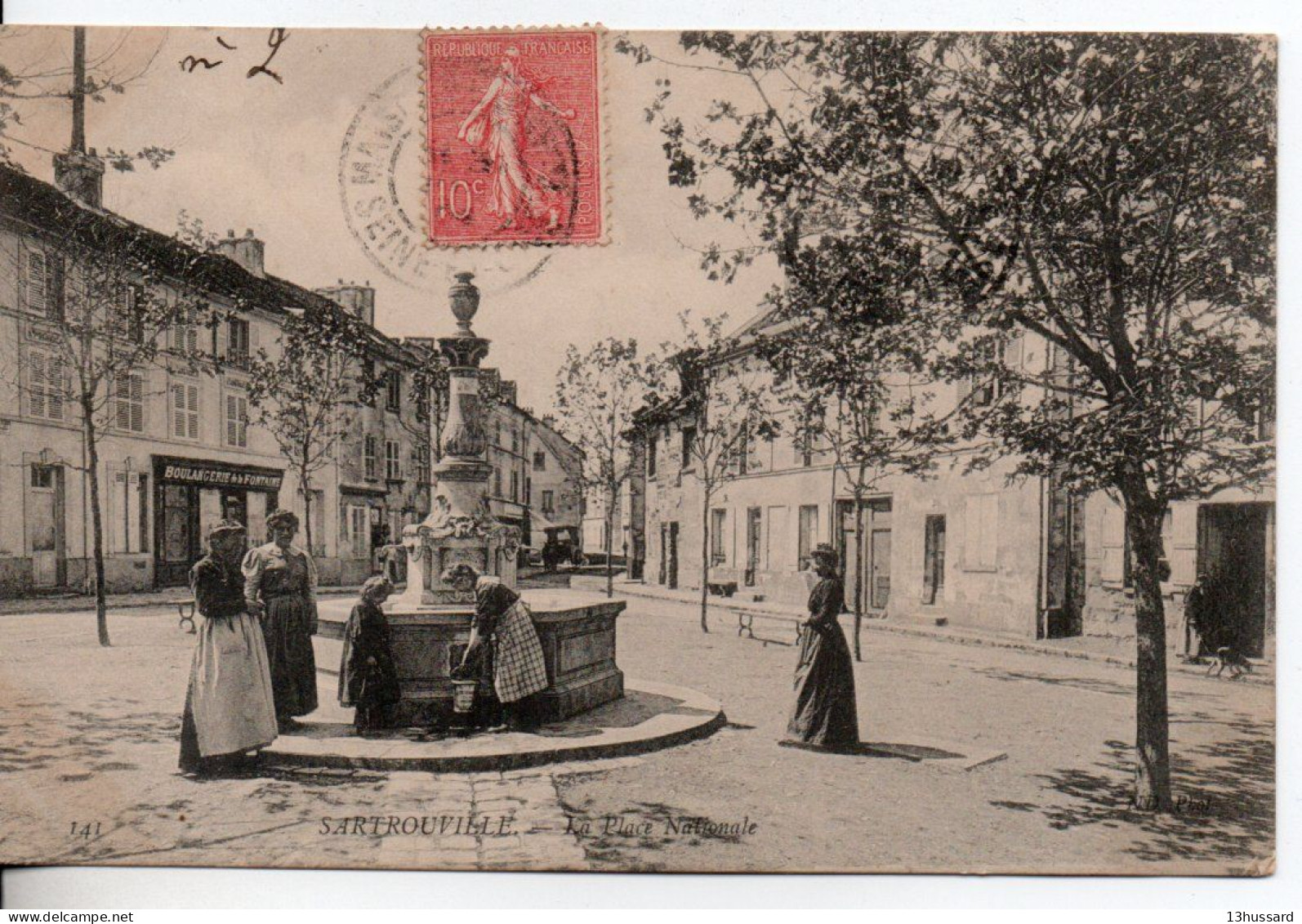 Carte Postale Ancienne Sartrouville - La Place Nationale - Sartrouville