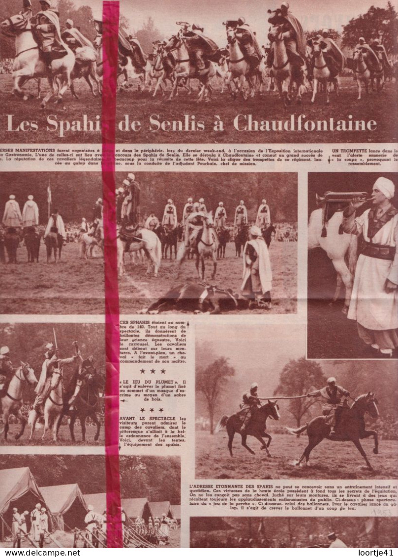 Chaudfontaine - Les Spahis De Senlis - Orig. Knipsel Coupure Tijdschrift Magazine - 1953 - Ohne Zuordnung