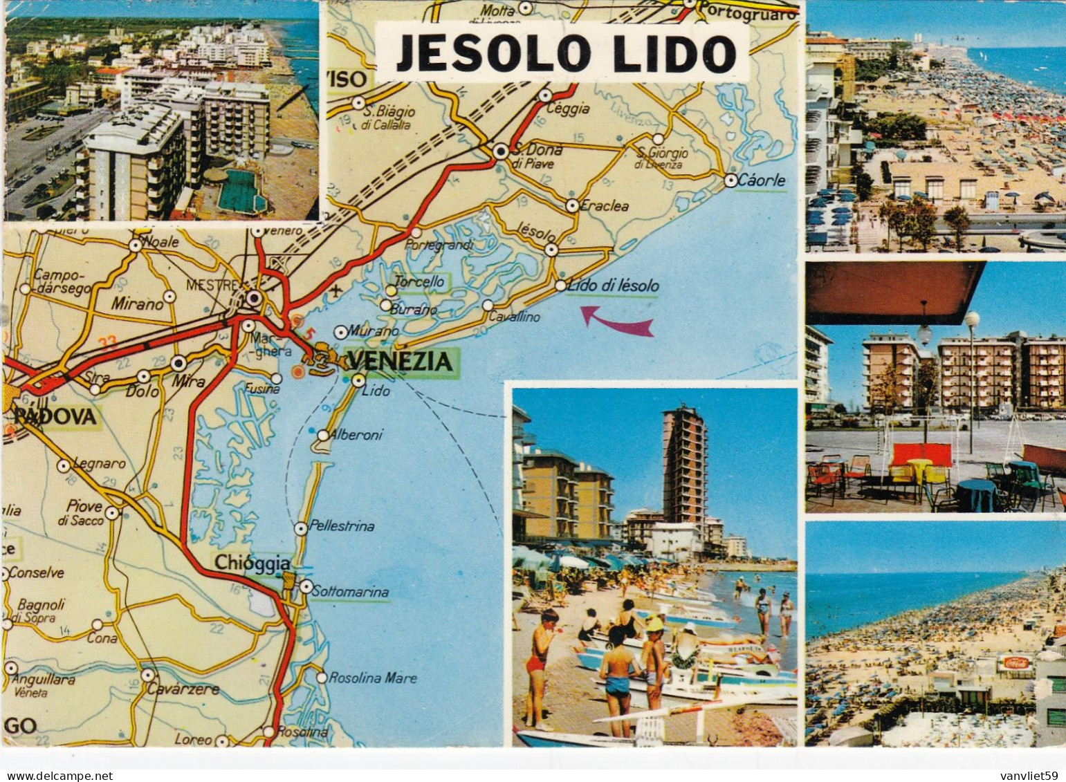 JESOLO LIDO-VENEZIA- 2 CARTOLINE VERA FOTOGRAFIA  VIAGGIATE-1962-1976 - Venezia (Venedig)