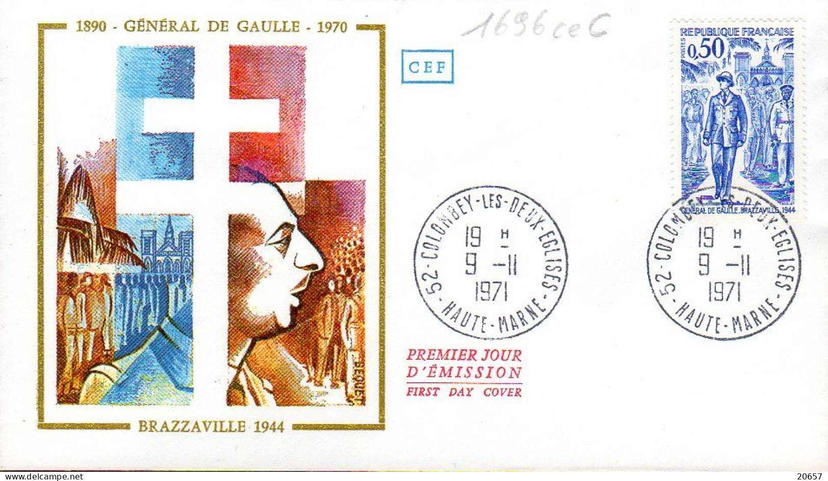 France 1696ceC Fdc Hommage Au Général De Gaulle - De Gaulle (Général)