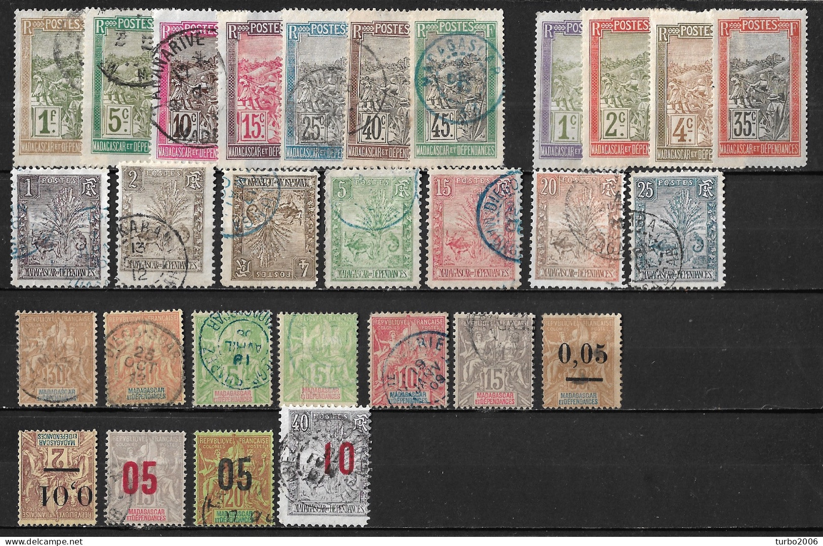 Madagascar Et Dependances 1896-1912 Petit Collection Obliteré Entre Y & T 36-118 (2 Scans) - Used Stamps