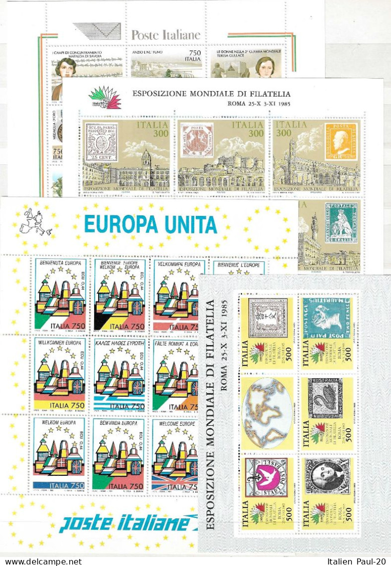 Italien - Selt./postfr. SM-Ausgaben-Lot (KB/Bl.) Aus Ca. 1980/2000 - (postg. Nominale)! - 1981-90: Ungebraucht