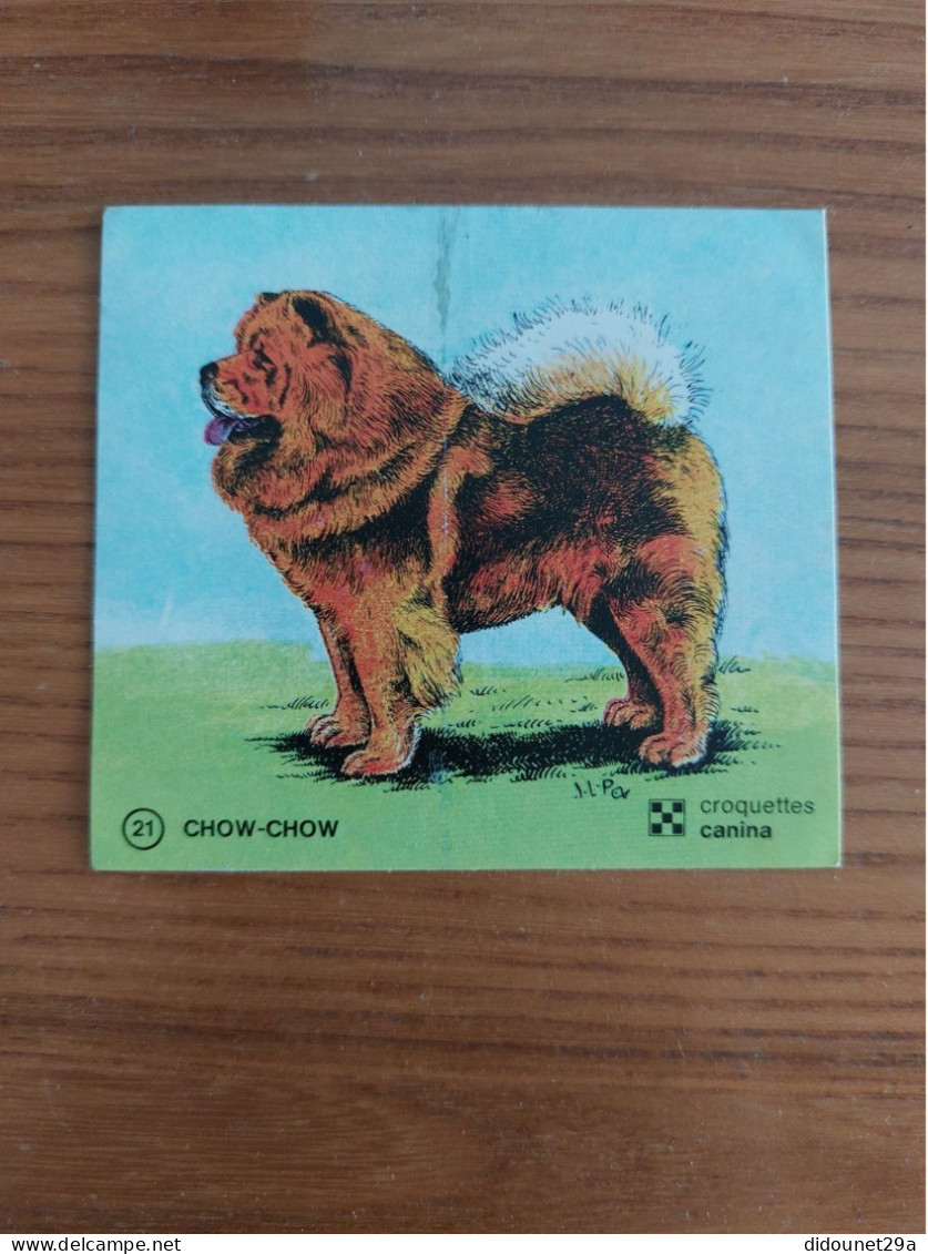 AUTOCOLLANT, Sticker, Chromo Croquettes Canina « nº21 CHOW-CHOW » (chien) - Autocollants