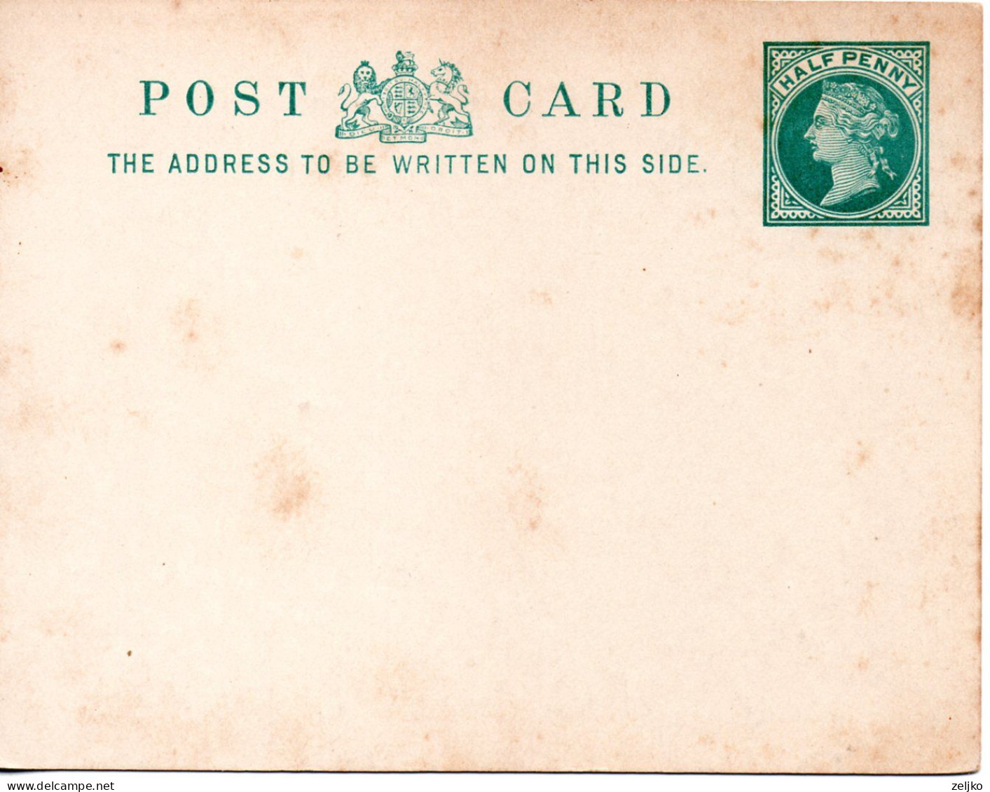 UK, GB, Great Britain, Stationery, Post Card, Queen Victoria - Entiers Postaux