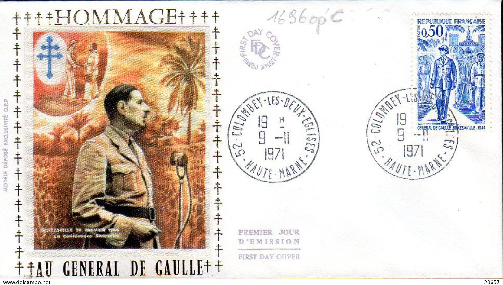 France 1696opC Fdc Hommage Au Général De Gaulle - De Gaulle (Generale)