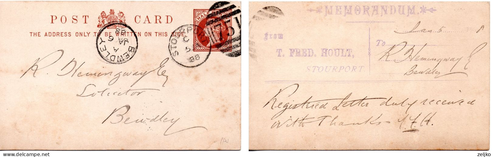 UK, GB, Great Britain, Stationery, Post Card, Queen Victoria (2) - Interi Postali