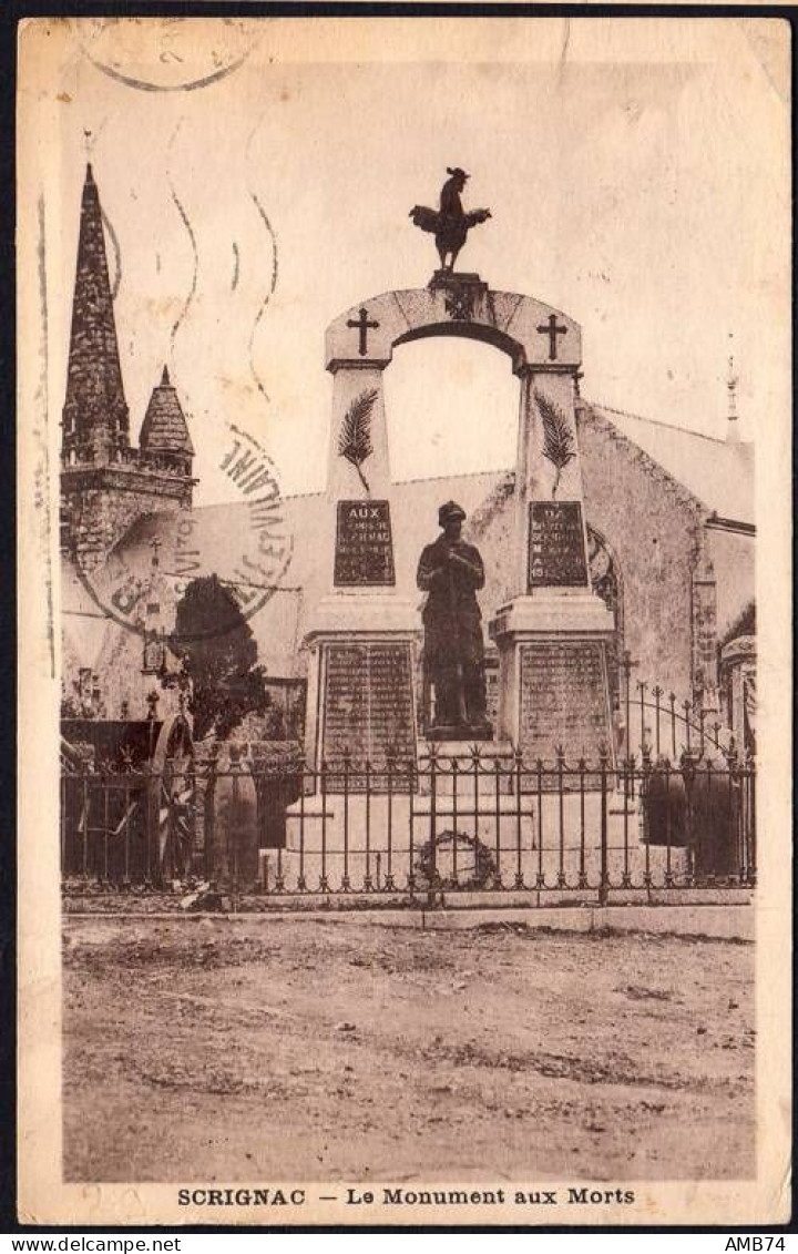 29-0048 - Carte Postale FINISTERE (29) - SCRIGNAC - Le Monument Aux Morts - Sonstige & Ohne Zuordnung