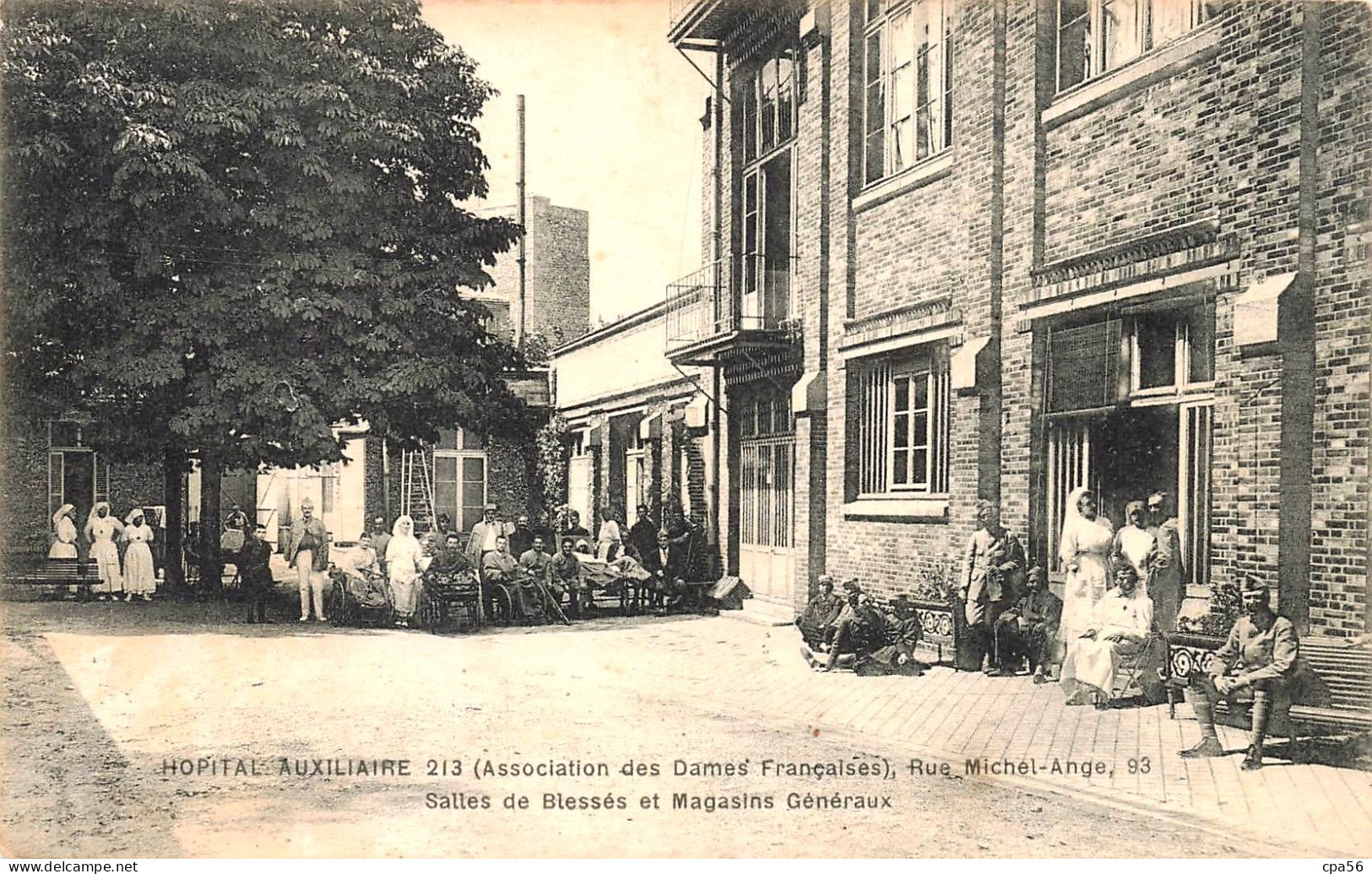GUERRE 1918 - HÔPITAL AUXILIAIRE 213 - 93, Rue Michel-Ange à PARIS 16e - Salle De Blessés Et Magasins Généraux - - Weltkrieg 1914-18