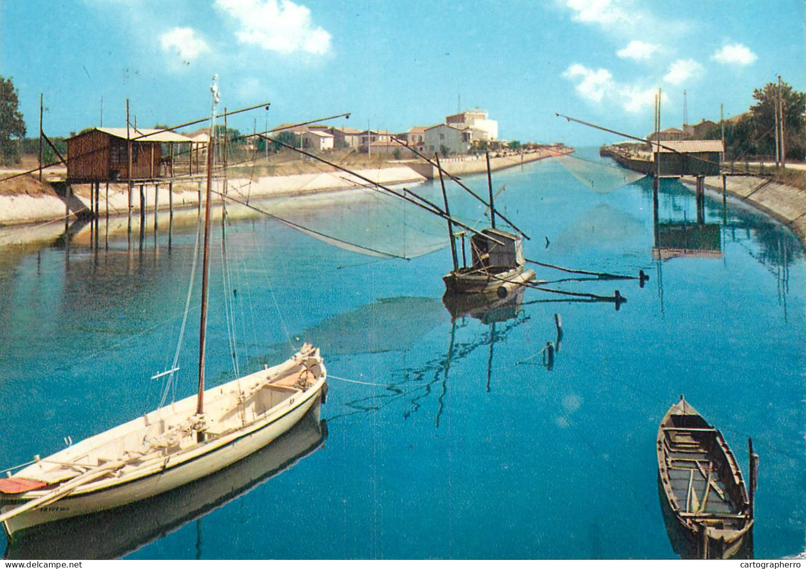 Navigation Sailing Vessels & Boats Themed Postcard Casal Borsetti Chanel Fishing Vessel - Segelboote