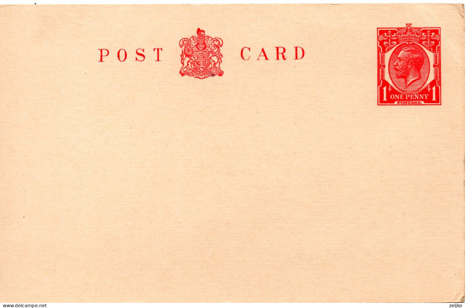 UK, GB, Great Britain, Stationery, Post Card, King George V - Interi Postali