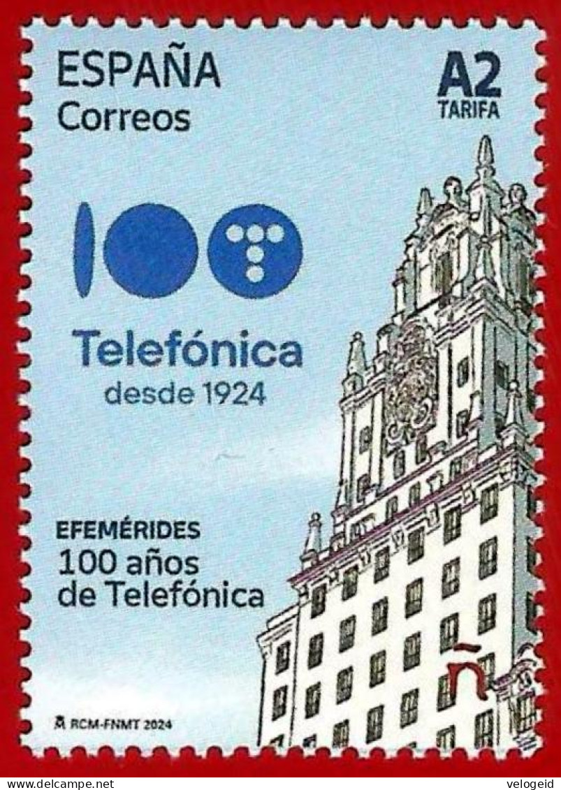 España. Spain. 2024. Efemérides. 100 Años De Telefónica - Unused Stamps