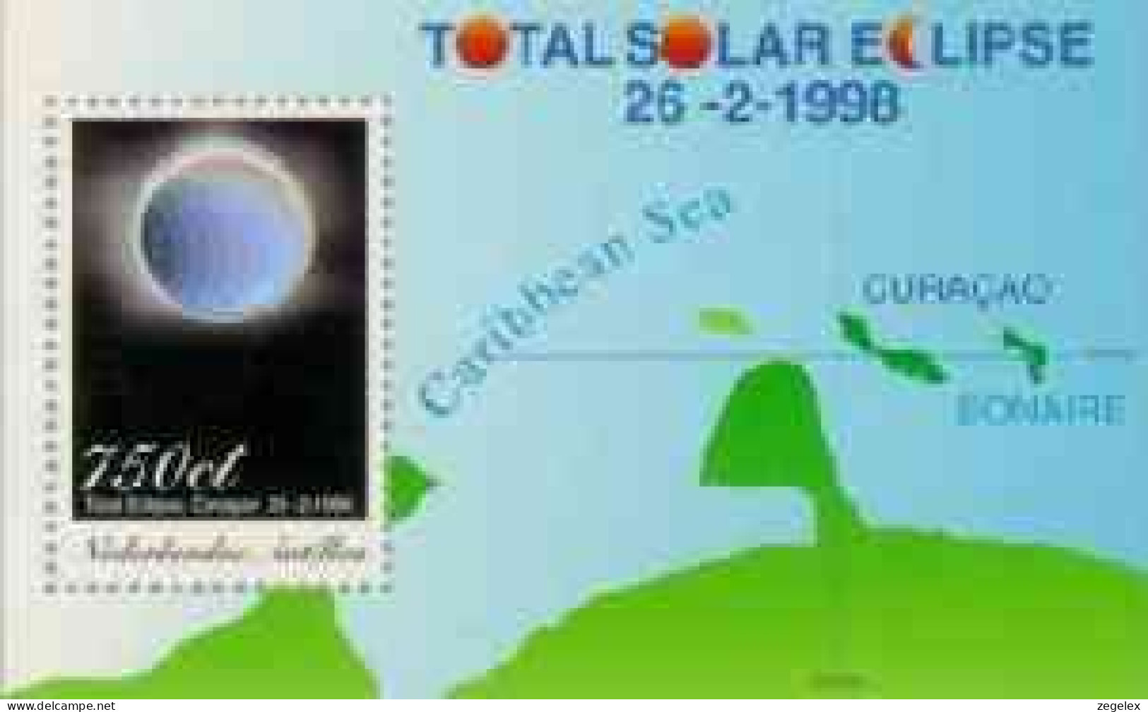 Ned Antillen 1998 Blok Zonsverduistering - Total Solar Eclipse NVPH 1204, MNH** Postfris - Curacao, Netherlands Antilles, Aruba