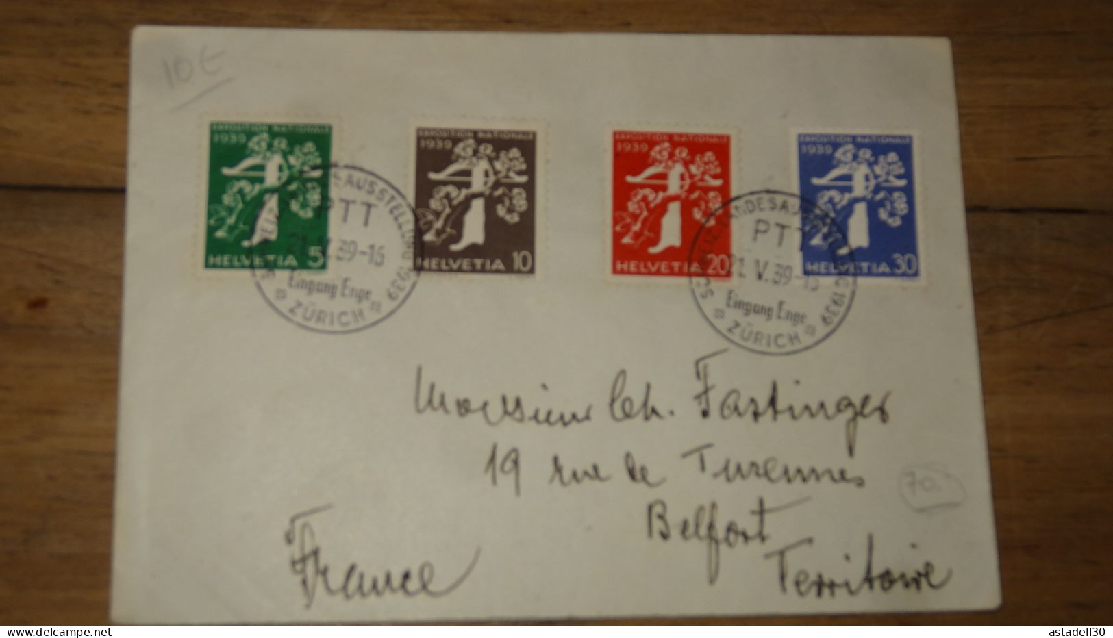 Enveloppe Avec Série De L'exposition Nationale De 1939  ......... Boite1 ...... 240424-146 - Poststempel