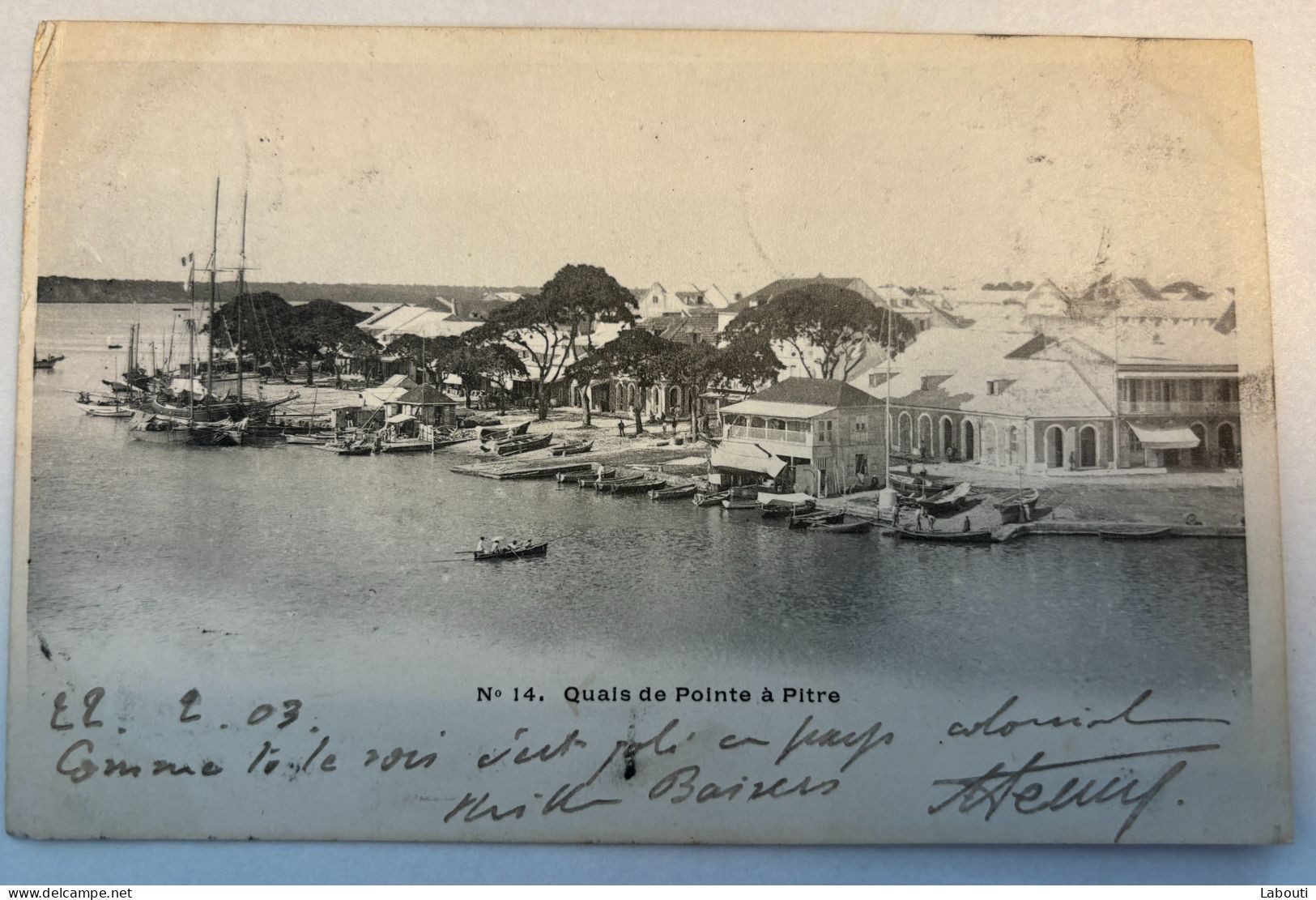 Guadeloupe Quais De Pointe à Pitre Voyagé 1903 10 Centimes à Percevoir - Pointe A Pitre