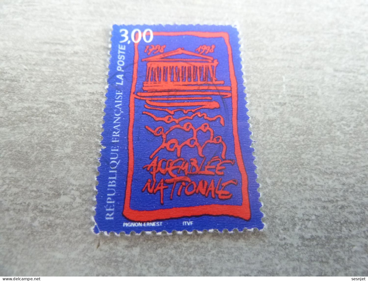 Bicentenaire De L'Assemblée Nationale - 3f. - Yt 3132 - Rouge Sur Bleu - Oblitéré - Année 1998 - - Gebruikt